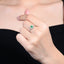 14K GOLD 0.67 CTW VIVID GREEN NATURAL EMERALD & DIAMOND RING