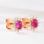 14K GOLD 0.54 CTW NATURAL RUBY & DIAMOND EARRINGS