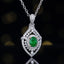 14K GOLD 0.7 CTW VIVID GREEN NATURAL EMERALD & DIAMOND PENDANT