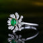 14K GOLD 0.40 CTW VIVID GREEN NATURAL EMERALD & DIAMOND RING