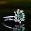 14K GOLD 0.40 CTW VIVID GREEN NATURAL EMERALD & DIAMOND RING