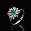 14K GOLD 0.40 CTW VIVID GREEN NATURAL EMERALD & DIAMOND RING