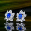 14K GOLD 1.27 CTW NATURAL SAPPHIRE & DIAMOND EARRINGS