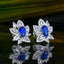 14K GOLD 1.27 CTW NATURAL SAPPHIRE & DIAMOND EARRINGS