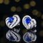 14K GOLD 1.55 CTW NATURAL SAPPHIRE & DIAMOND EARRINGS