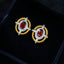 14K GOLD 1.05 CTW NATURAL RUBY & DIAMOND EARRINGS