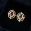 14K GOLD 1.05 CTW NATURAL RUBY & DIAMOND EARRINGS