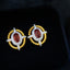 14K GOLD 1.05 CTW NATURAL RUBY & DIAMOND EARRINGS