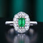 14K GOLD 0.43 CTW VIVID GREEN NATURAL EMERALD & DIAMOND RING