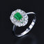 14K GOLD 0.43 CTW VIVID GREEN NATURAL EMERALD & DIAMOND RING