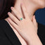 14K GOLD 0.43 CTW VIVID GREEN NATURAL EMERALD & DIAMOND RING