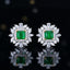 14K GOLD 2.20 CTW VIVID GREEN NATURAL EMERALD & DIAMOND EARRINGS