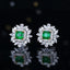 14K GOLD 2.20 CTW VIVID GREEN NATURAL EMERALD & DIAMOND EARRINGS