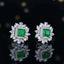 14K GOLD 2.20 CTW VIVID GREEN NATURAL EMERALD & DIAMOND EARRINGS