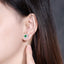 14K GOLD 2.20 CTW VIVID GREEN NATURAL EMERALD & DIAMOND EARRINGS