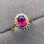 14K GOLD 1 CT NATURAL TOURMALINE & DIAMOND RING