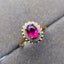 14K GOLD 1 CT NATURAL TOURMALINE & DIAMOND RING