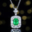 14K GOLD 1.45 CTW VIVID GREEN NATURAL EMERALD & DIAMOND PENDANT