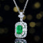 14K GOLD 1.45 CTW VIVID GREEN NATURAL EMERALD & DIAMOND PENDANT