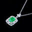 14K GOLD 1.45 CTW VIVID GREEN NATURAL EMERALD & DIAMOND PENDANT