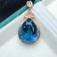 14K GOLD 17.70 CTW NATURAL TOPAZ & DIAMOND PENDANT