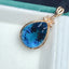 14K GOLD 17.70 CTW NATURAL TOPAZ & DIAMOND PENDANT