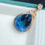 14K GOLD 17.70 CTW NATURAL TOPAZ & DIAMOND PENDANT