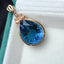 14K GOLD 17.70 CTW NATURAL TOPAZ & DIAMOND PENDANT