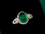 14K GOLD 2.17 CTW VIVID GREEN NATURAL EMERALD & DIAMOND RING