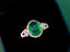 14K GOLD 2.17 CTW VIVID GREEN NATURAL EMERALD & DIAMOND RING