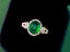 14K GOLD 2.17 CTW VIVID GREEN NATURAL EMERALD & DIAMOND RING