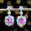 14K GOLD 2.07 CTW NATURAL PADPARADSCHA SAPPHIRE & DIAMOND EARRINGS