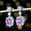 14K GOLD 2.07 CTW NATURAL PADPARADSCHA SAPPHIRE & DIAMOND EARRINGS