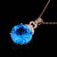 14K GOLD 10.45 CTW NATURAL TOPAZ & DIAMOND PENDANT