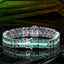 14K GOLD 12.24 CTW VIVID GREEN NATURAL EMERALD & DIAMOND BRACELET