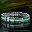 14K GOLD 12.24 CTW VIVID GREEN NATURAL EMERALD & DIAMOND BRACELET