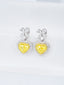 GIA CERTIFIED 14K GOLD 2.36 CTW NATURAL YELLOW DIAMOND & DIAMOND EARRINGS