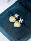 GIA CERTIFIED 14K GOLD 2.36 CTW NATURAL YELLOW DIAMOND & DIAMOND EARRINGS