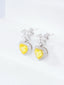 GIA CERTIFIED 14K GOLD 2.36 CTW NATURAL YELLOW DIAMOND & DIAMOND EARRINGS