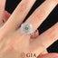 GIA CERTIFIED 14K GOLD 1.43 CTW NATURAL GREEN DIAMOND & DIAMOND RING/PENDANT