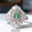 GIA CERTIFIED 14K GOLD 1.43 CTW NATURAL GREEN DIAMOND & DIAMOND RING/PENDANT