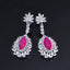 14K GOLD 9.88 CTW NATURAL RUBY & SAPPHIRE EARRINGS