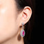 14K GOLD 9.88 CTW NATURAL RUBY & SAPPHIRE EARRINGS