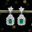 14K GOLD 3.23 CTW VIVID GREEN NATURAL EMERALD & DIAMOND EARRINGS