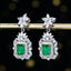 14K GOLD 3.23 CTW VIVID GREEN NATURAL EMERALD & DIAMOND EARRINGS