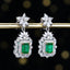 14K GOLD 3.23 CTW VIVID GREEN NATURAL EMERALD & DIAMOND EARRINGS