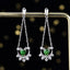 14K GOLD 0.90 CTW NATURAL TSAVORITE & DIAMOND EARRINGS