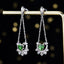 14K GOLD 0.90 CTW NATURAL TSAVORITE & DIAMOND EARRINGS