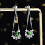 14K GOLD 0.90 CTW NATURAL TSAVORITE & DIAMOND EARRINGS