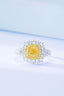 14K GOLD 1.77 CTW NATURAL YELLOW DIAMOND & DIAMOND RING